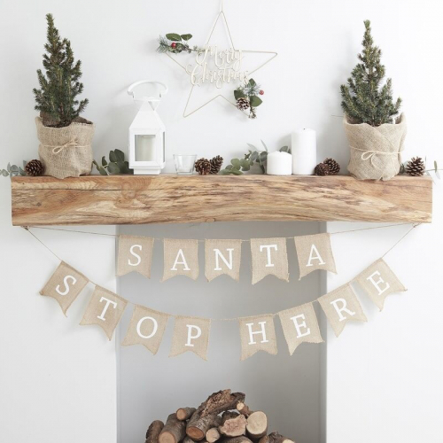 Girlang Santa Stop Here i gruppen Hgtider / Jul / Juldekorationer hos PARTAJSHOP AB (RC-836)