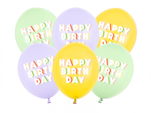 Ballonger Happy Birthday Colour i gruppen Festartiklar / Ballonger / Latexballonger hos PARTAJSHOP AB (SB14P-350-000-6)