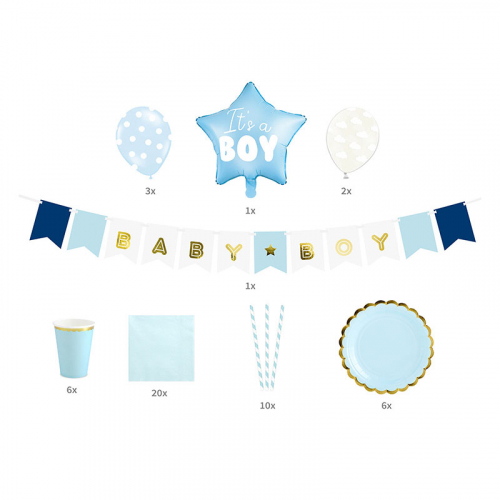 Dekorationsbox Boy Babyshower i gruppen Hgtider / Baby shower / It's a BOY hos PARTAJSHOP AB (SET2-001-EU2)