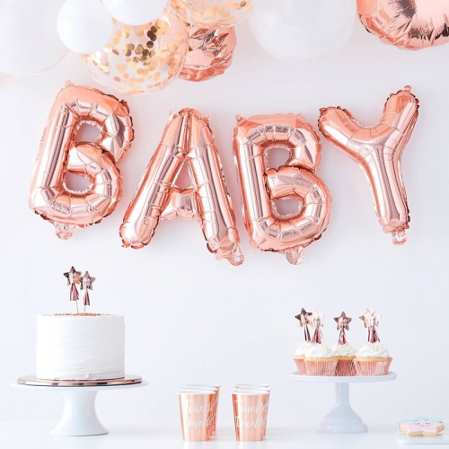 Ballonggirlang Baby rosguld i gruppen Hgtider / Baby shower / Twinkle Twinkle  hos PARTAJSHOP AB (TW-819)