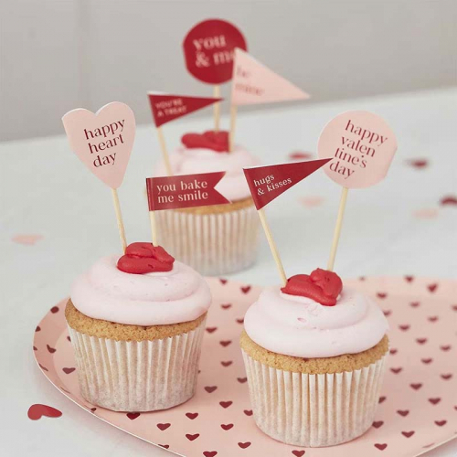 Cupcake toppers Valentine i gruppen Hgtider / Alla hjrtans dag  / Dekorationer Alla Hjrtans Dag hos PARTAJSHOP AB (YOU-108)