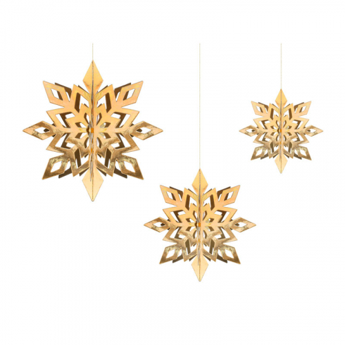 Juldekoration Snowflakes Guld i gruppen Hgtider / Jul / Jultillbehr hos PARTAJSHOP AB (ZSC4-019)