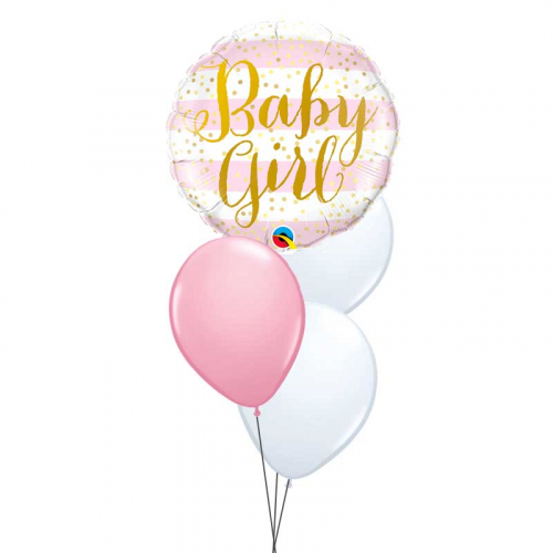 Uppblst ballongbukett baby girl i gruppen Festartiklar / Ballonger / Uppblsta Heliumballonger  hos PARTAJSHOP AB (ballonbukett09)