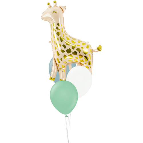 Uppblst Ballongbukett Giraff i gruppen Festartiklar / Ballonger / Uppblsta Heliumballonger  hos PARTAJSHOP AB (ballongbukett_021)