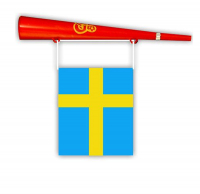 Horn med svenska flagga