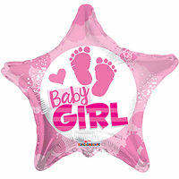 Folieballong Baby Girl Stjrna