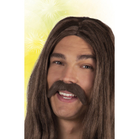 Mustasch 70-tal brun Hippie