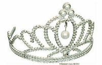 Silvertiara med prla