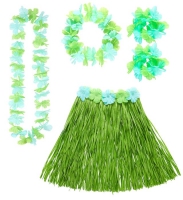 Hawaii kjol och krans gr�n