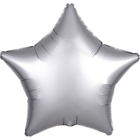 Folieballong stjrna Silver Satin