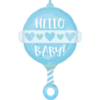 Folieballong Hello Baby Blå
