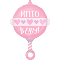 Folieballong Hello Baby Rosa 