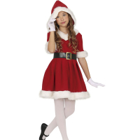 Tomteklänning med luva Barn i gruppen Högtider / Jul / Tomtedräkter hos PARTAJSHOP AB (44197-r)