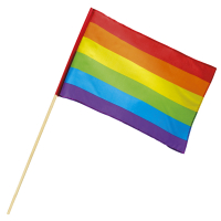 Prideflagga med l�ng pinne