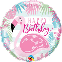 Folieballong Flamingo Happy Birthday