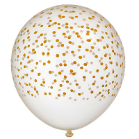 Transparent Ballong med guldprickar