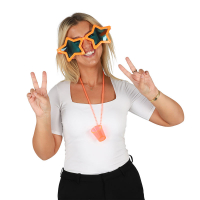 Stjärnglasögon i neonorange