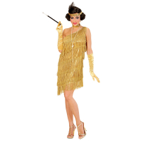 Flapperklnning Guld i gruppen Hgtider / Halloween / Halloweendrkter / Damdrkter hos PARTAJSHOP AB (73554-r)