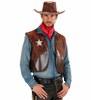 Skinnvst Cowboy Brun