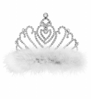 Tiara med vitt fluff