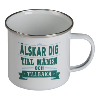 Retro Mugg emaljerad pltmugg lskar dig