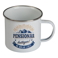 Retro Mugg emaljerad pltmugg Pensionr