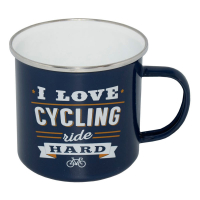 Retro emaljerad pltmugg Cycling