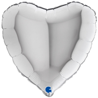 Folieballong Hjärta Silver