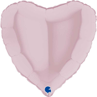 Folieballong hjärta pastellrosa 