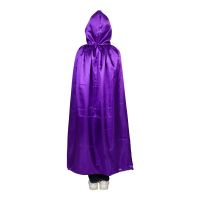 Cape satin vändbar svart eller lila
