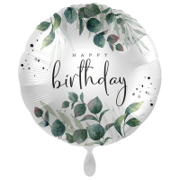 Folieballong Happy Birthday Eucalypptus