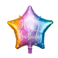 Folieballong Happy Birthday Stjrna Rainbow
