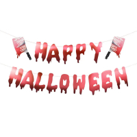 Girlang Happy Halloween med blodiga köttyxor - 120 cm
