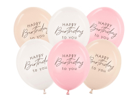 Ballonger Happy Birthday Rosa Beige