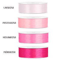 Satinband Rosa  i gruppen Hgtider / Baby shower / Babyshower Tillbehr hos PARTAJSHOP AB (TS25-r)