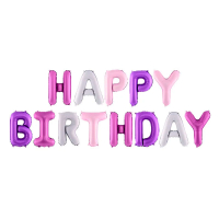 Folieballonger Happy Birthday rosa mix