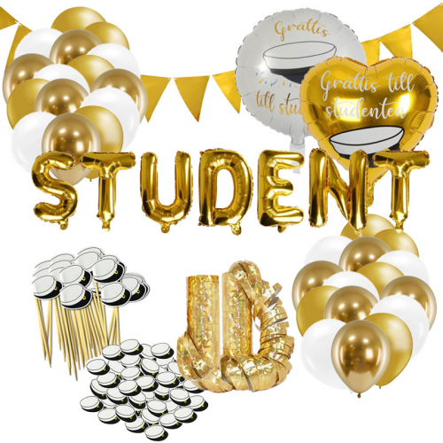 Studentkit Klassisk Guld i gruppen Högtider / Studenten / Studentdekorationer hos PARTAJSHOP AB (studentkit-03)
