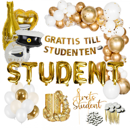 Studentkit Lyx Guld i gruppen Högtider / Studenten / Studentdekorationer hos PARTAJSHOP AB (studentkit-05)