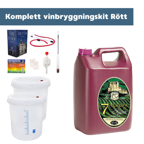 Komplett Vinbryggningskit Rött i gruppen Hembryggning / Vin / Rödvin hos PARTAJSHOP AB (vinbryggningskit1)