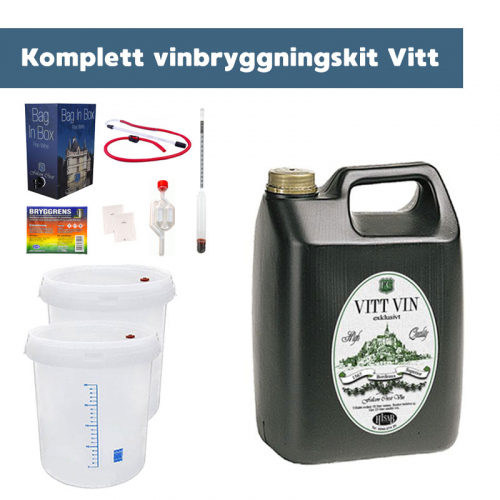 Komplett vinbryggningskit Vitt i gruppen Snus & Hembryggning  / Vin  / Vinutrustning hos PARTAJSHOP AB (vinbryggningskit_2)