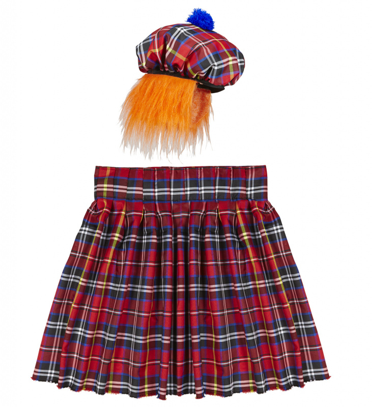 Skotte - Kilt & Hatt med hår