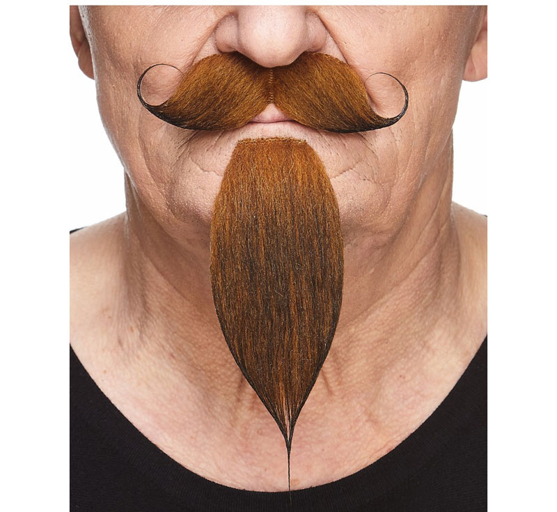 Mustasch Brun med Getskägg 