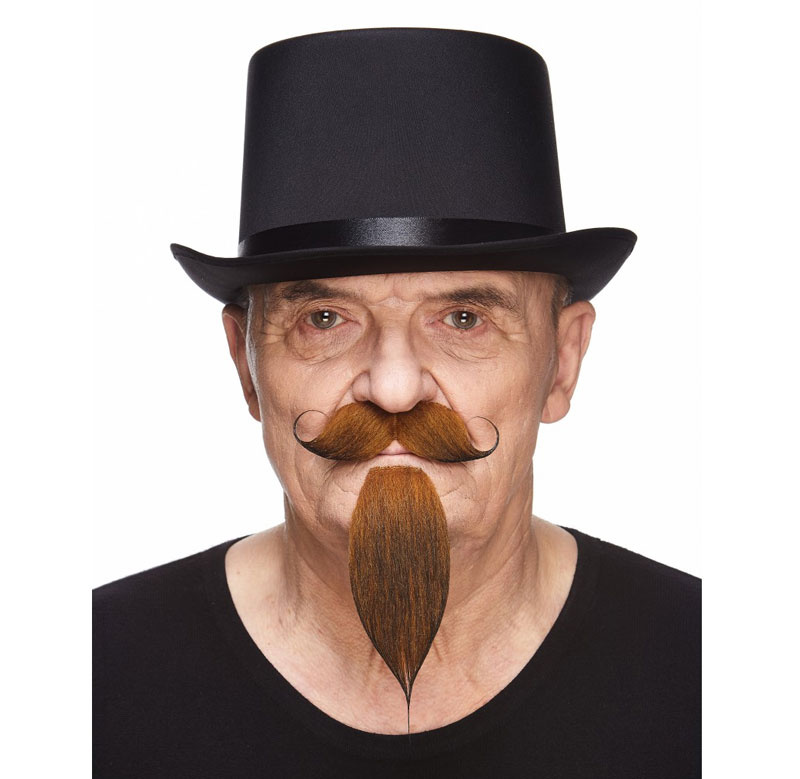 Mustasch Brun med Getskägg 
