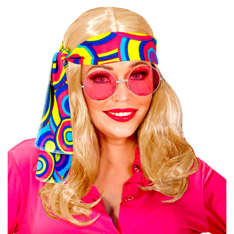 Peruk Hippie med hårband Blond