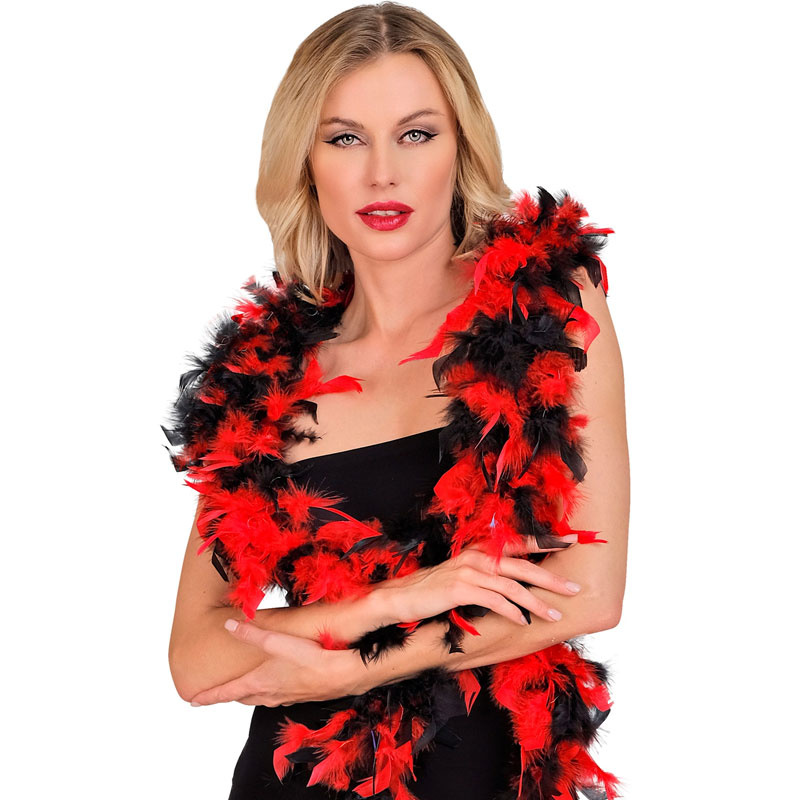 Fjäderboa Röd svart