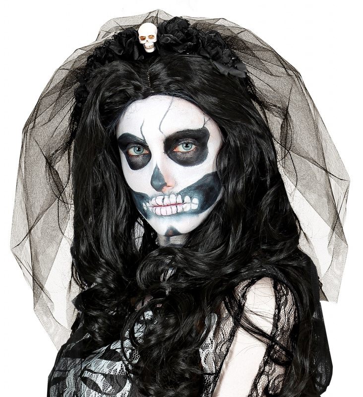 Diadem Dödskalle med slöja