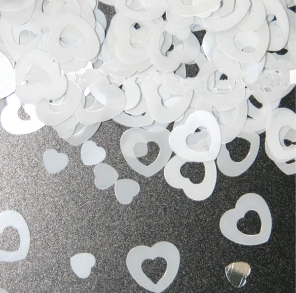 Konfetti hjärtan vit