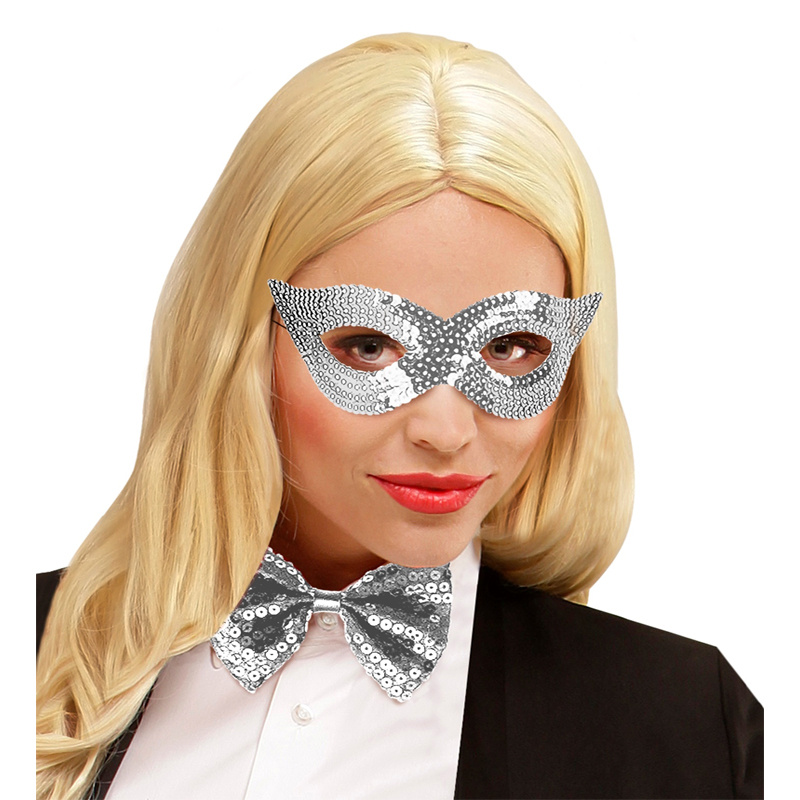 Ögonmask Paljetter Silver