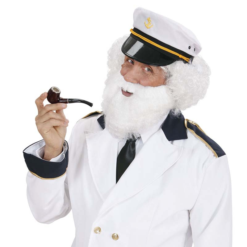 Vitt skägg med mustasch