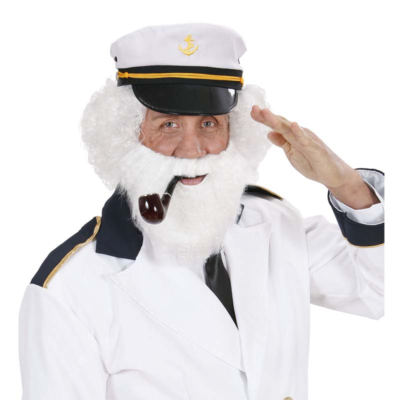 Vitt skägg med mustasch